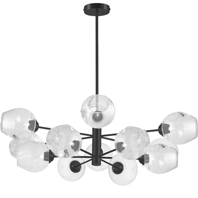 1 2 Light  Chandelier, Mb W/ Clear Glass | ABI-3312P-MB-CLR
