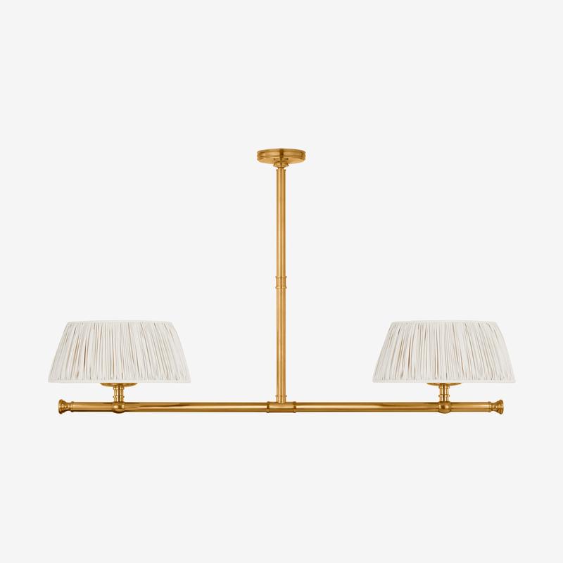 Marion Linear Chandelier (Antique Burnished Brass Silk)