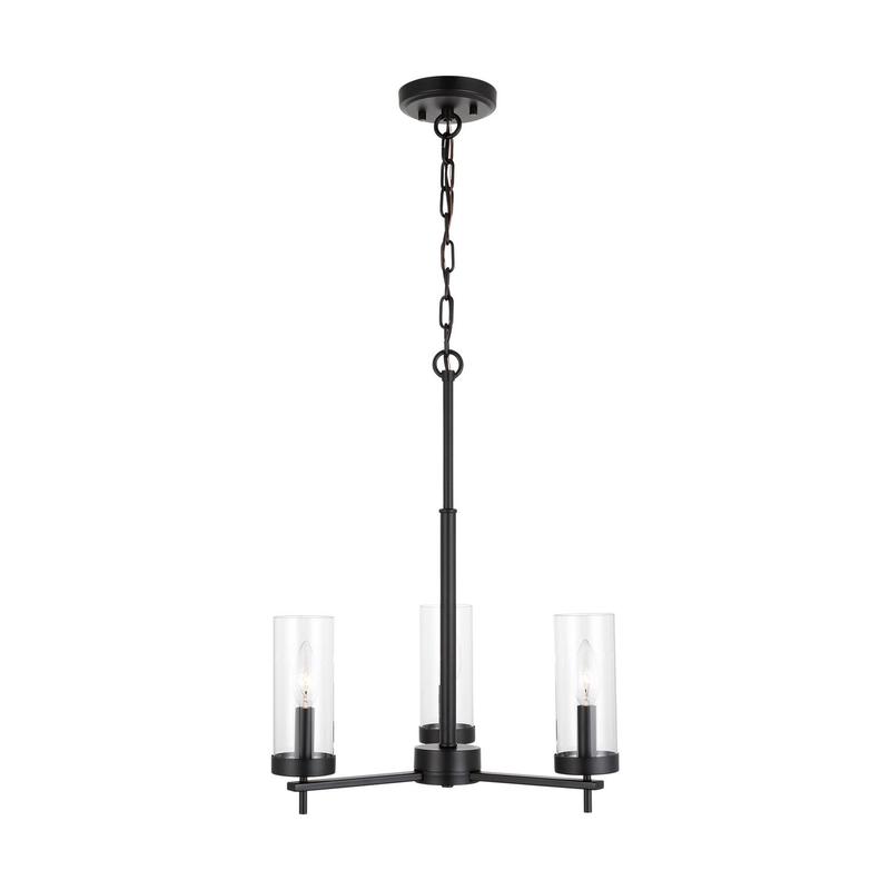 Zire Three Light Chandelier in Midnight Black