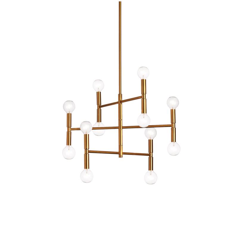 1 2 Light  Chandelier, Vintage Bronze Finish | AVA-2012C-VB