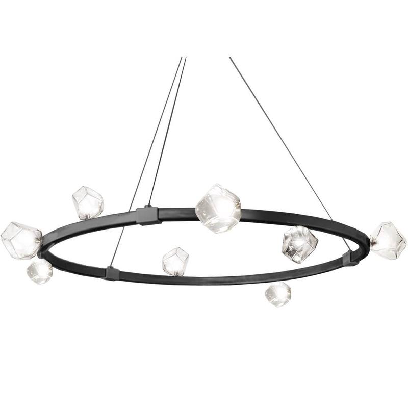 1 2 Light Halogen Chandelier, Mb W/ Clear Gls | PRN-4212C-MB