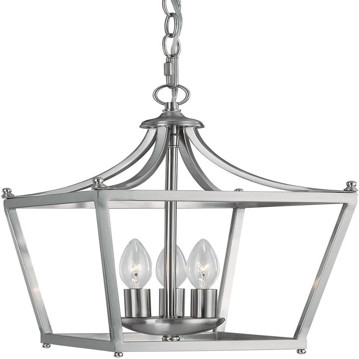 10"W Stanton 3-Light Chandelier Brushed Nickel