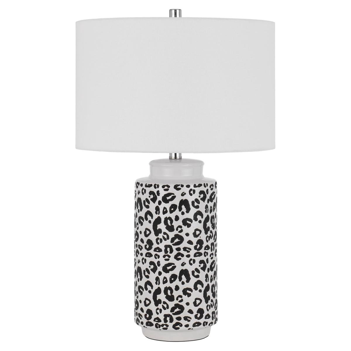 EXETER CERAMIC TABLE LAMP WITH HARDBACK DRUM SHADE