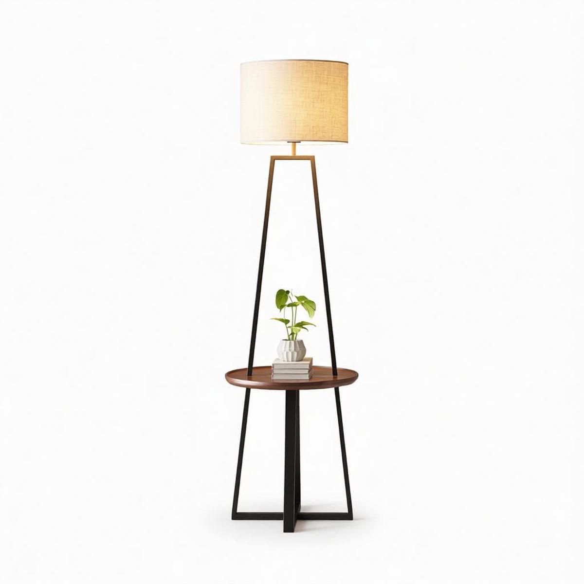 Ziretha | Integrated Shelf Floor Lamp