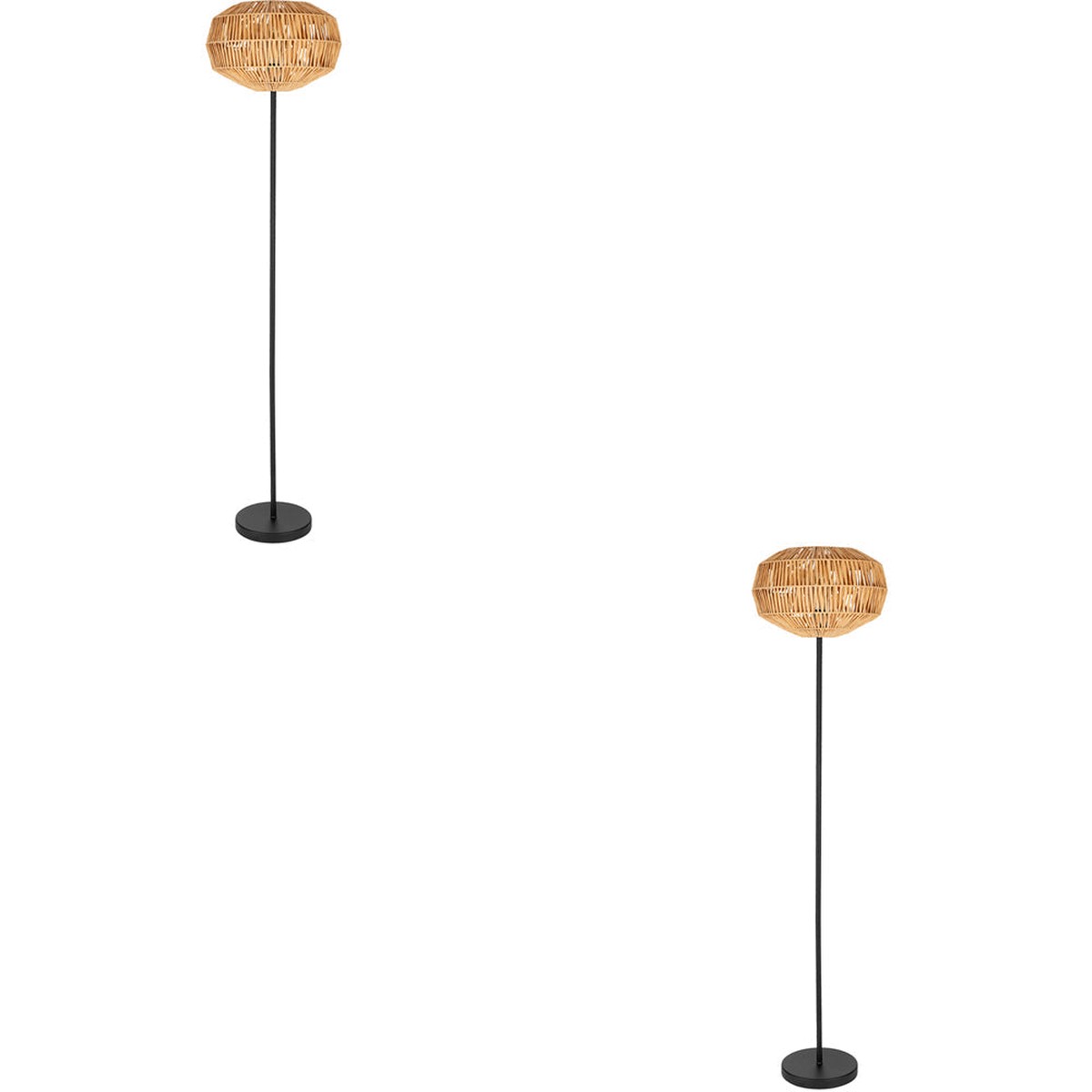 2 PACK Sleek Modern Black Floor Lamp - Stylish Indoor Lighting for Home Decor