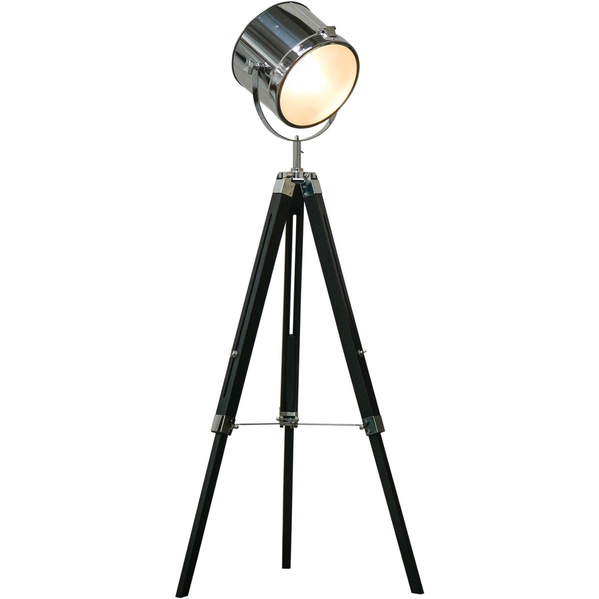 Adjustable Tripod Floor Lamp for Reading and Relaxing with Foot Switch Silver