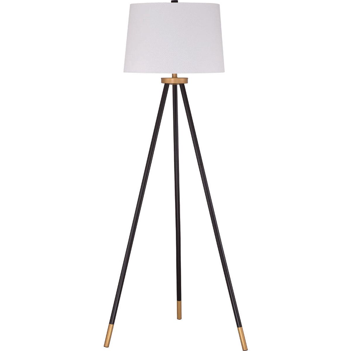 1-Light Floor Lamp Painted Black/Painted Gold