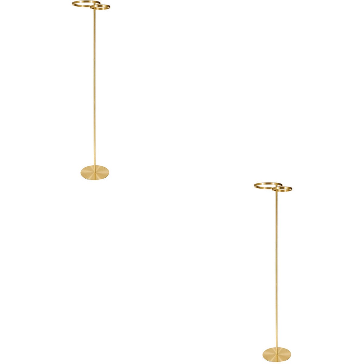 2 PACK Stylish Modern Brushed Brass LED Floor Lamp for Indoor Lighting