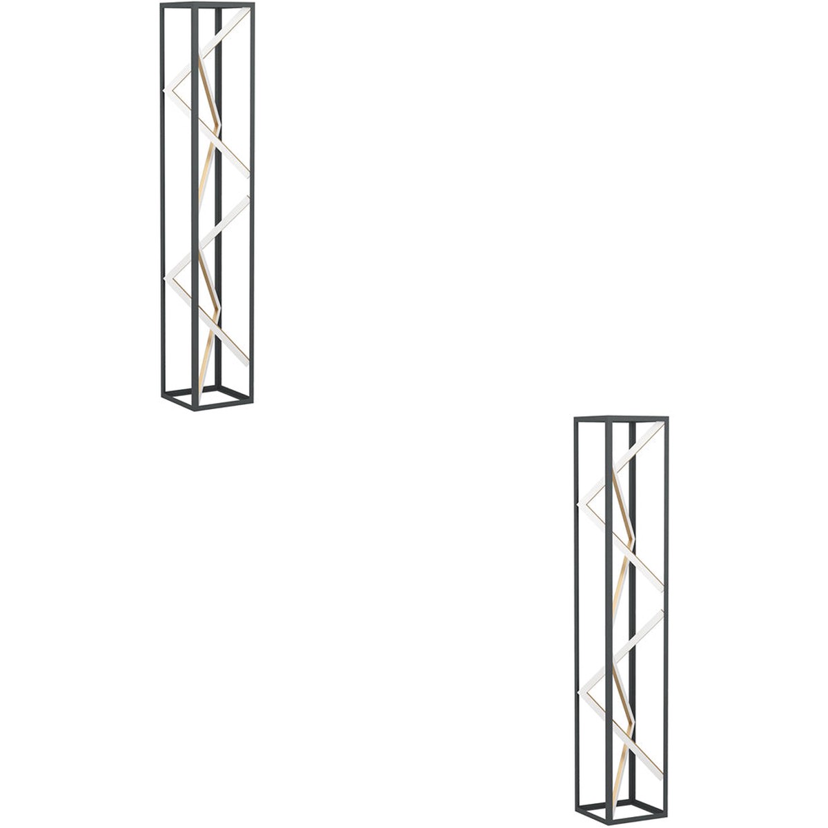 2 PACK Stylish Modern Black and Gold Floor Lamp - Elegant Indoor Lighting Solution