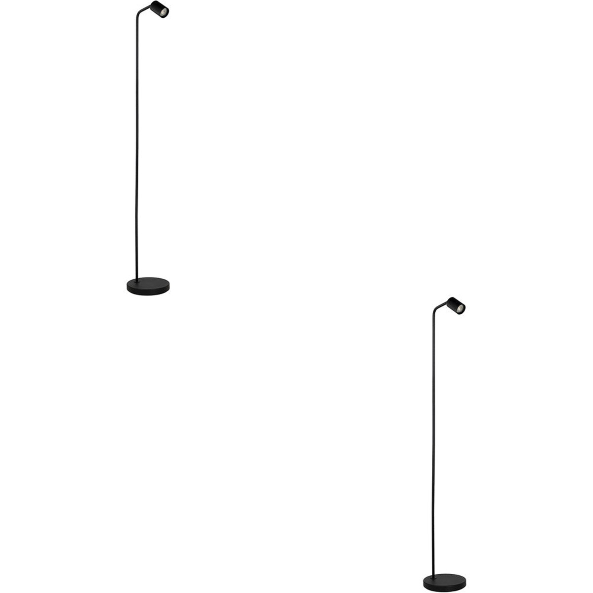 2 PACK Stylish Modern Black Floor Lamp with GU10 Light - Perfect for Indoor Spaces