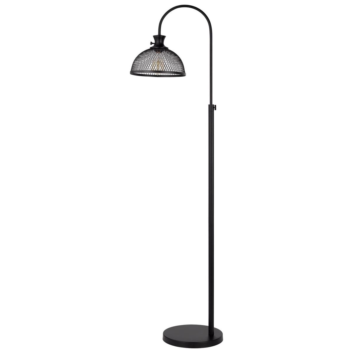 60W LEWISTON METAL DOWNBRIDGE ADJUSTABLE FLOOR LAMP WITH MESH SHADE