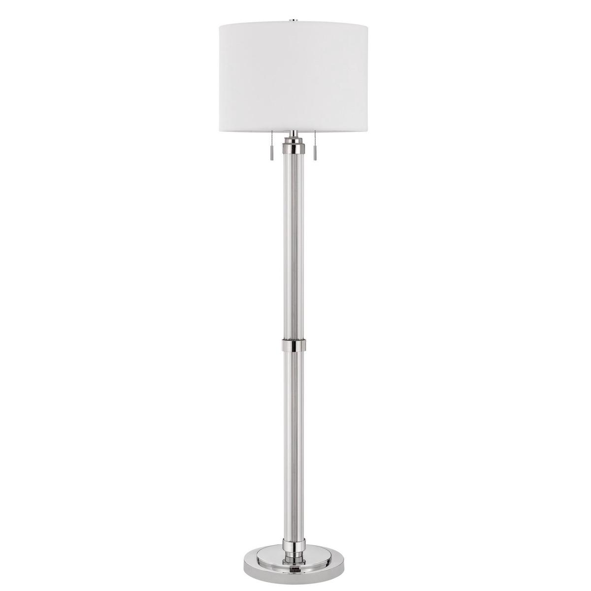 60W X 2 MONTILLA METAL/ACRYLIC FLOOR LAMP WITH FABRIC SHADE