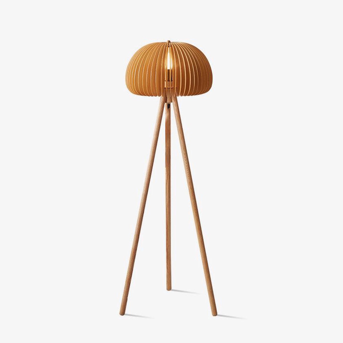 Zetalyre Wooden Tripod Floor Lamp