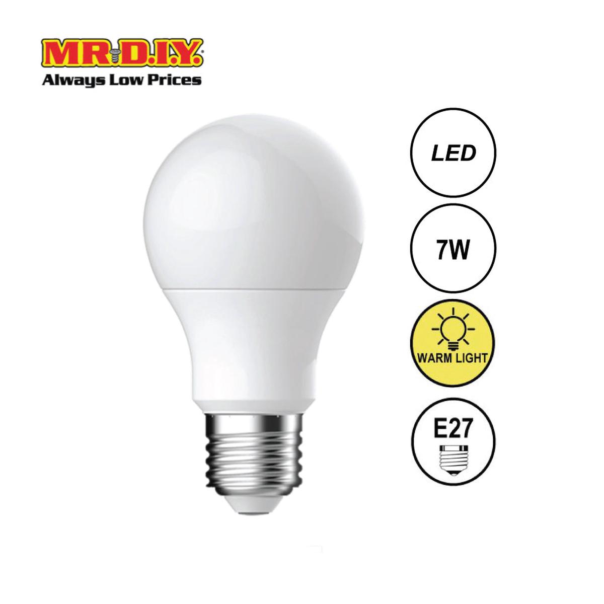 (MrDiy) Led A60 Bulb Warm White E27 (7W)