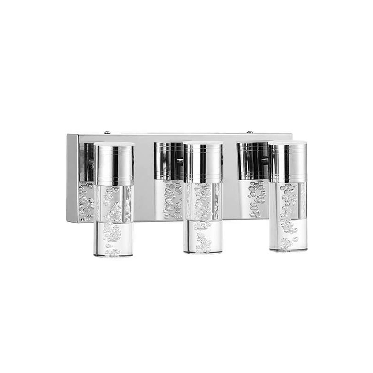 11.8" Modern Silver 3-Light Bathroom Vanity Light Fixture - Bar Light