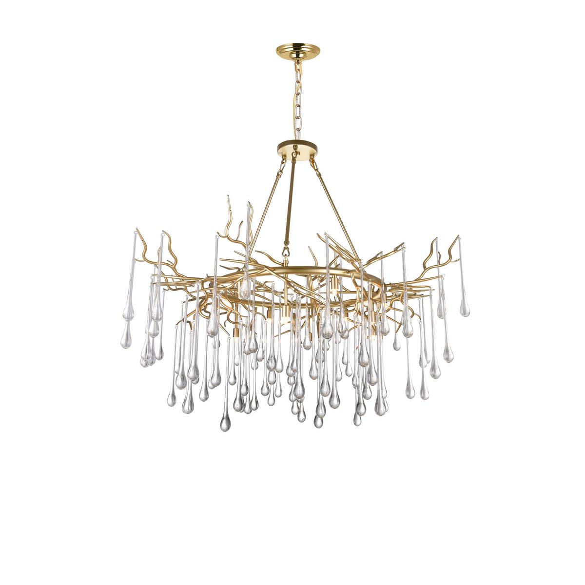 1094P43-12-620 Anita 12 Light Chandelier With Gold Leaf Finish