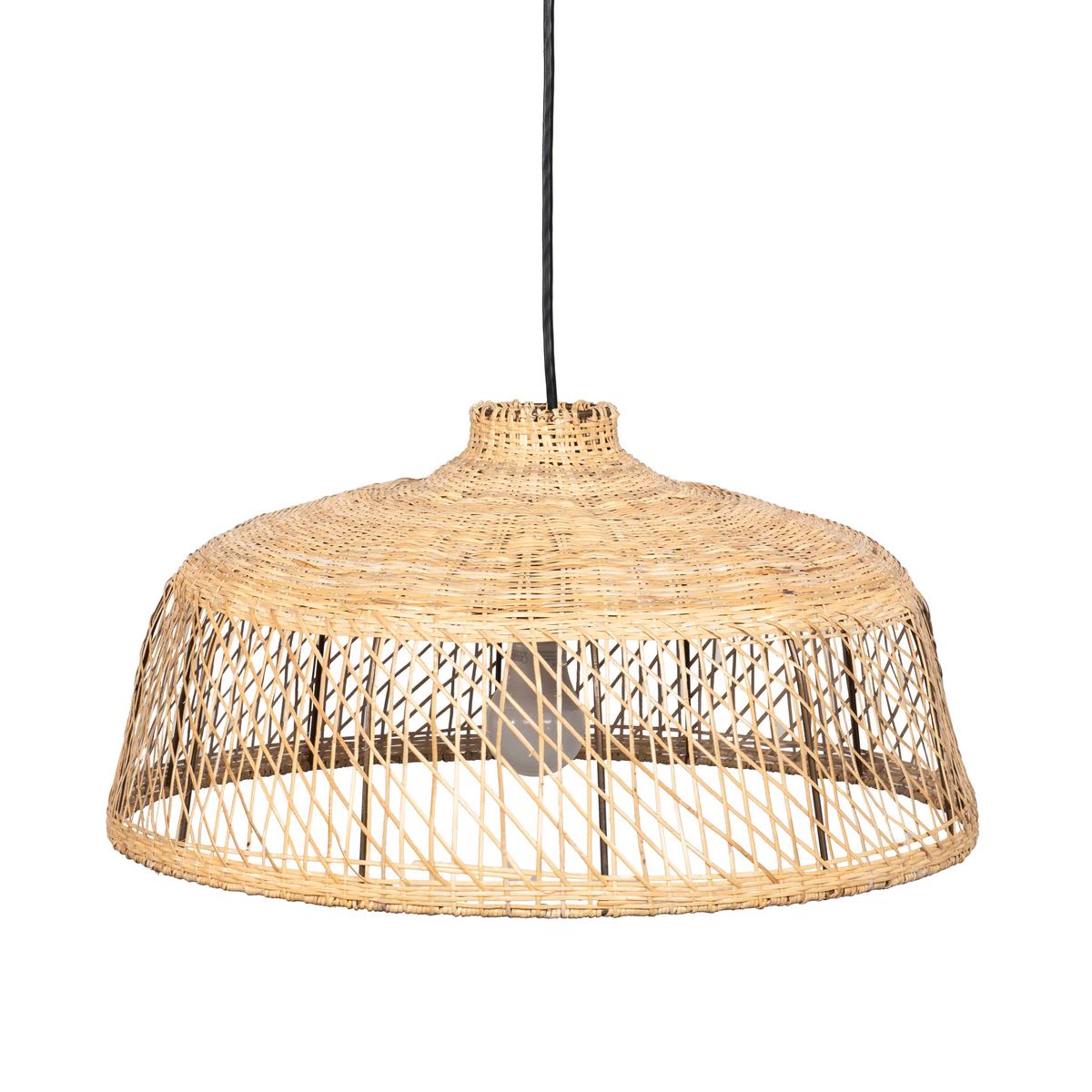 10-inch Rattan Iron Campana Pendant Lamp | Black
