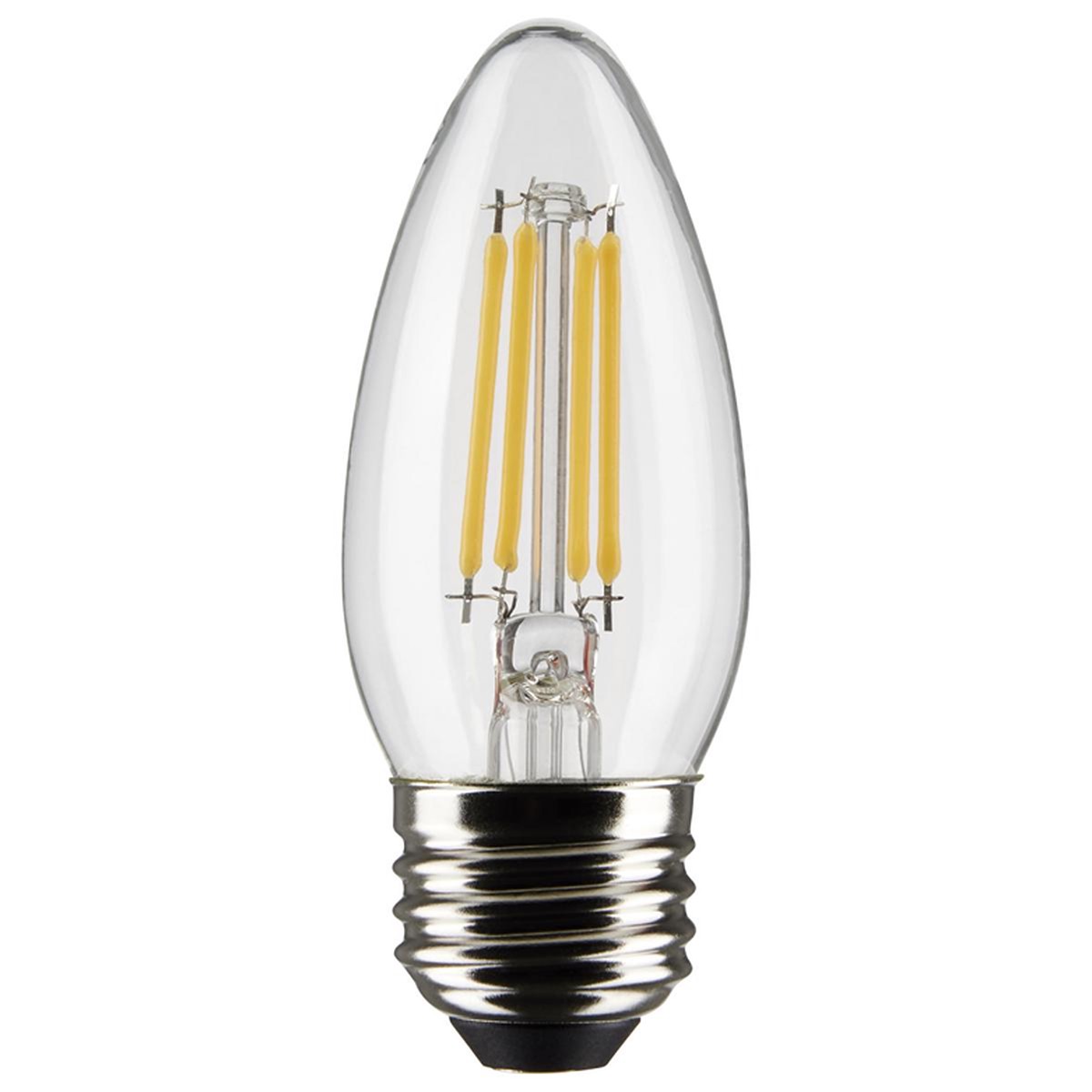 Satco 4 Watt B11 LED Clear Medium Base Decorative Light Bulb 2-Pack