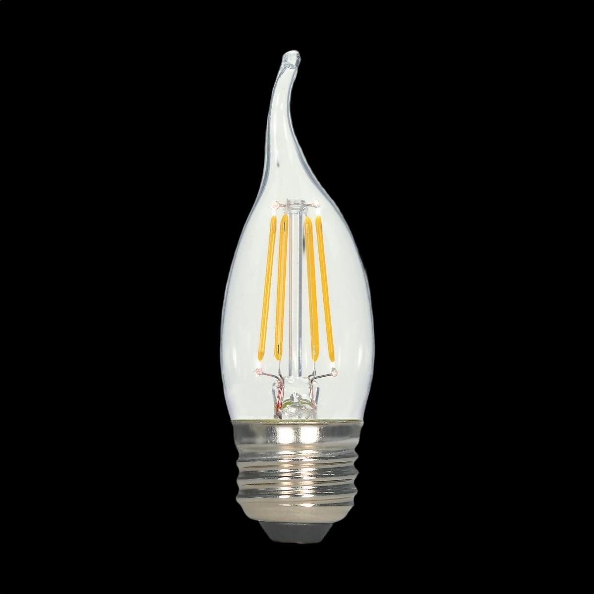 Satco 45 Watt CA10 LED Clear Medium Base Light Bulb 2-Pack