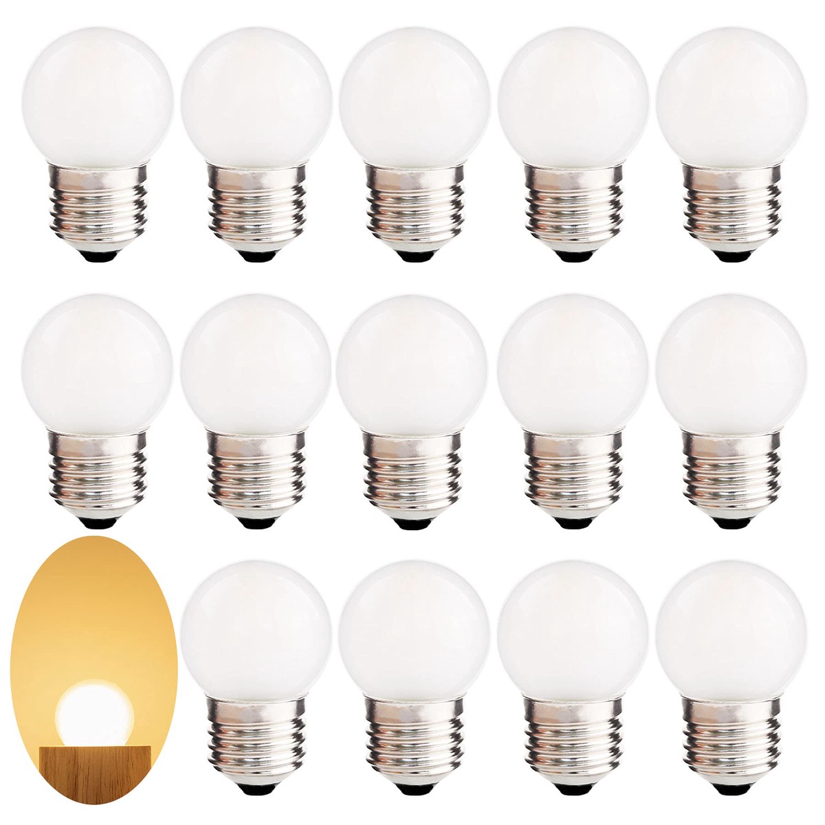 Sphoon G40 LED Bulb 1.5W Equivalent 15W Soft Warm White 2700K, Frosted, 15-Pack, CRI90+, Standard E26 Base, Non