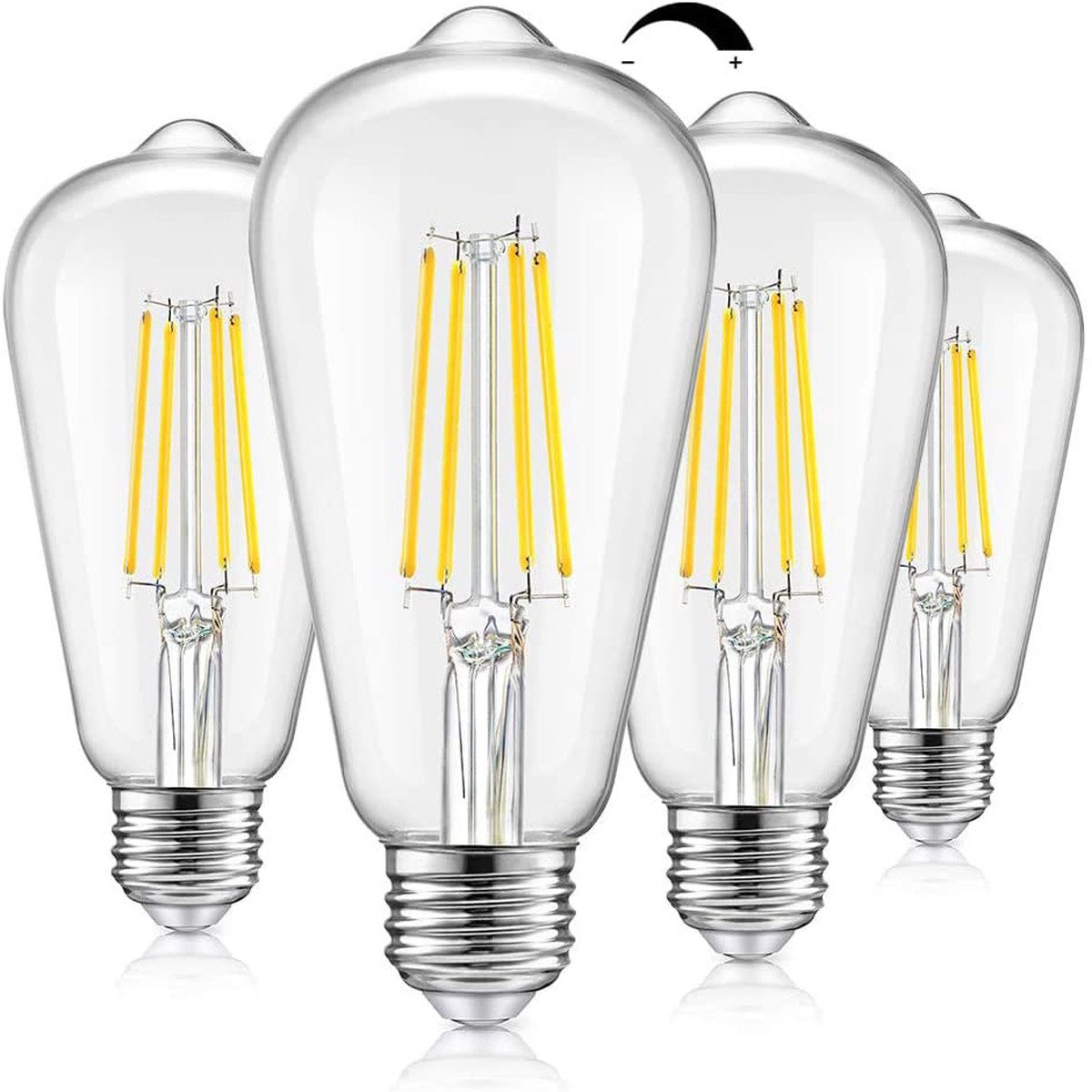 Tobusa Vintage Led Dimmable Edison Bulbs 8W 1200 Lumens 5000K Daylight White,