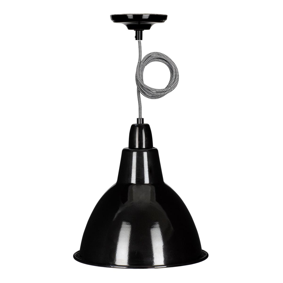 Bailey - 141476 - Pendant Dome E27 Black 1.5M 2C Black/White