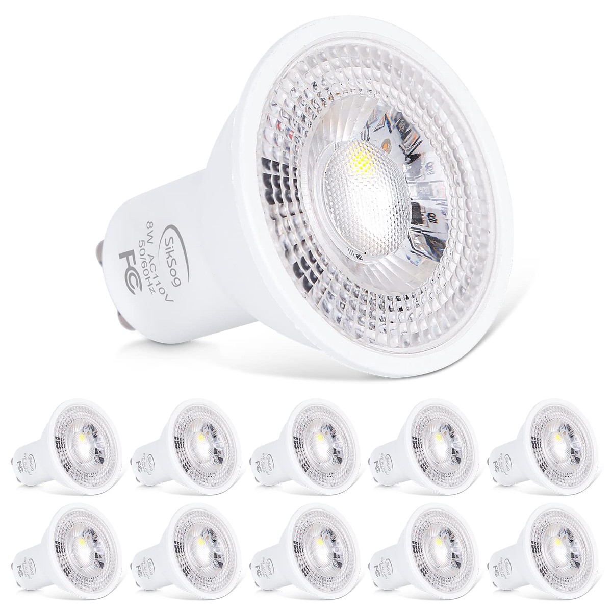 Siksog Gu10 Led Bulb 2700K Warm White, 70W Equivalent, 120 Beam Angle, Pack