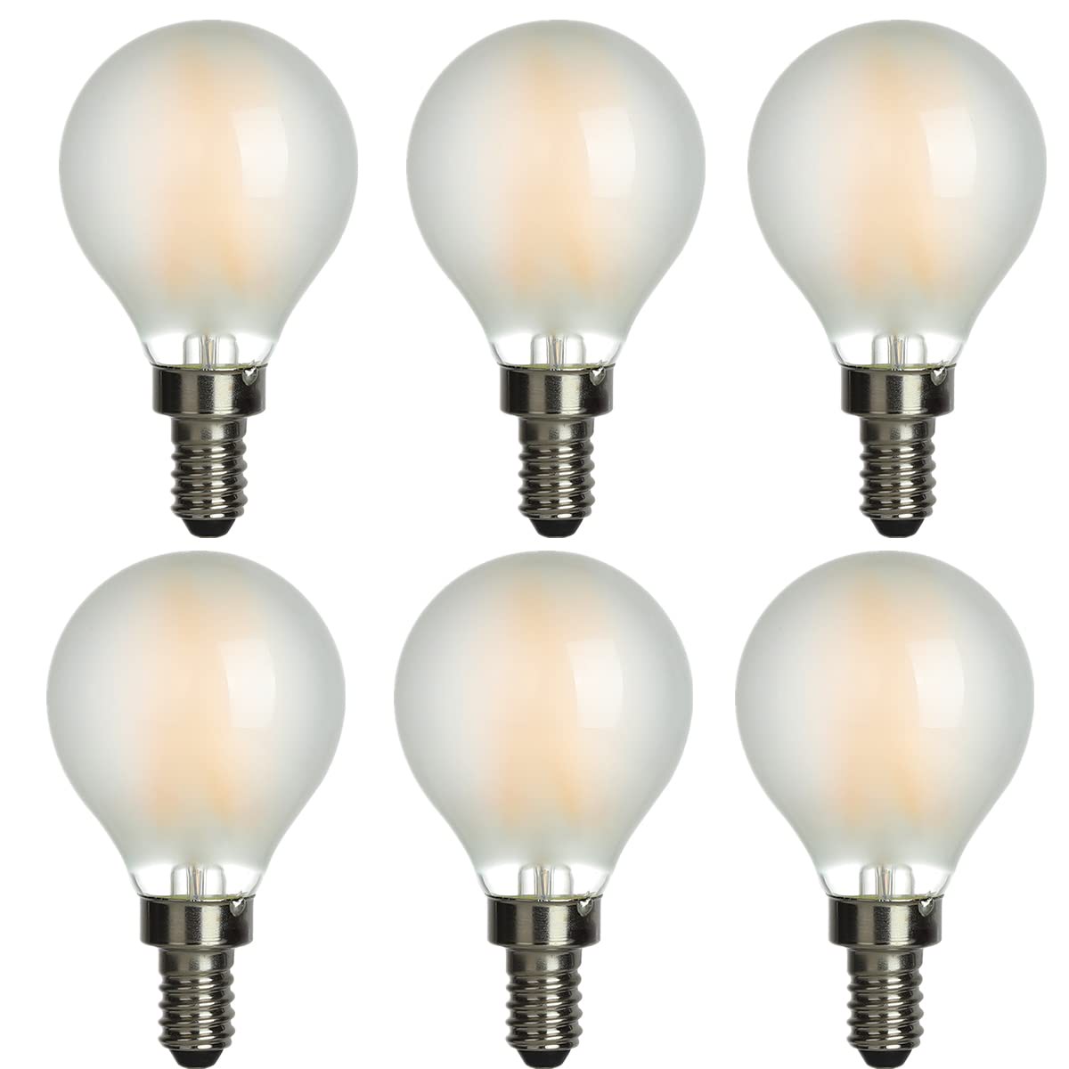 Amdtu E12 Led Chandelier Bulb, 40W Dimmable Soft White, Frosted G16.5,