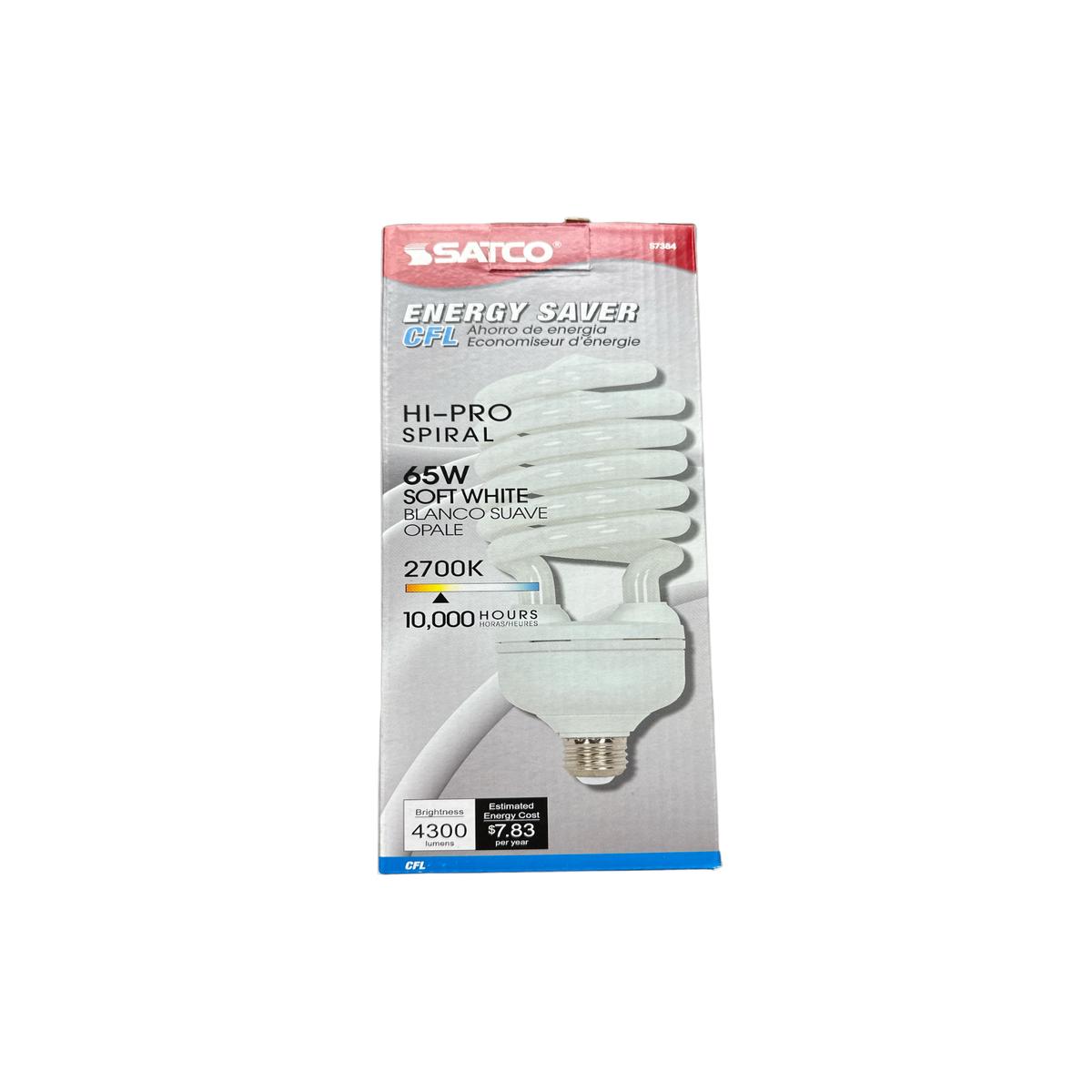 Satco HI-Pro Spiral 65W Soft White Bulb
