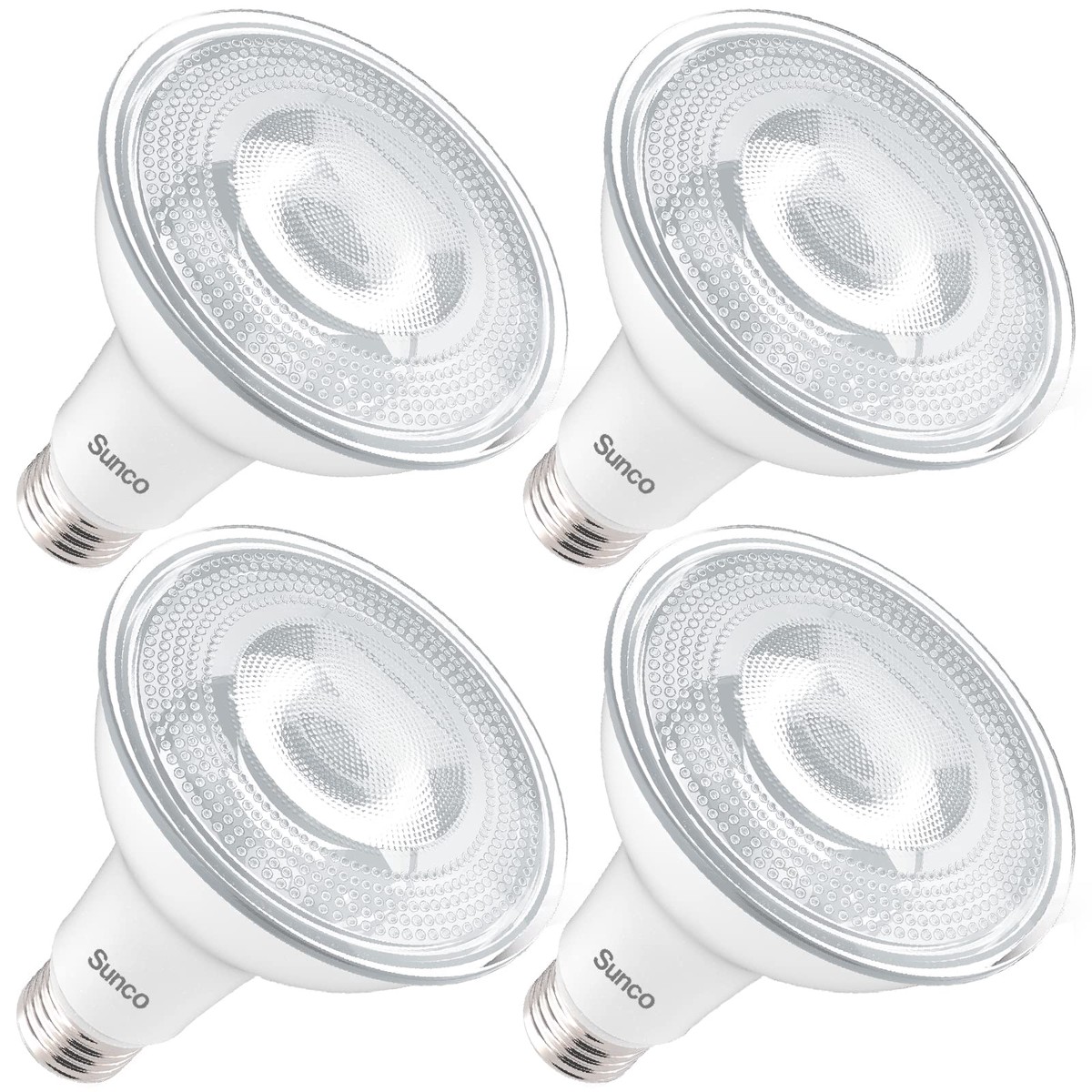Sunco Lighting PAR30 Dusk to Dawn LED Flood Light, 11W=75W, 3000K Warm White, IP65 Waterproof, 4 Pack
