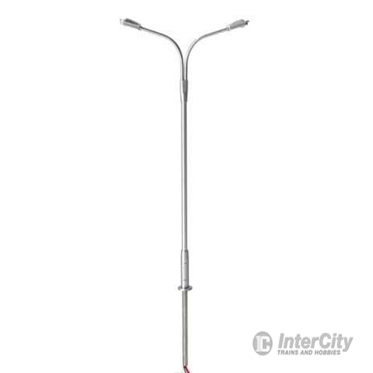 Atlas 70000151 Double-Arm Streetlight 3-Pack - Warm White LED -- Gray