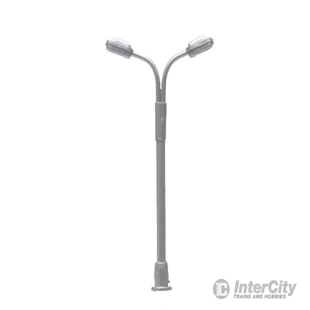 Atlas 70090002 Double-Arm LED Streetlight 3-Pack -- Silver (warm white LED)