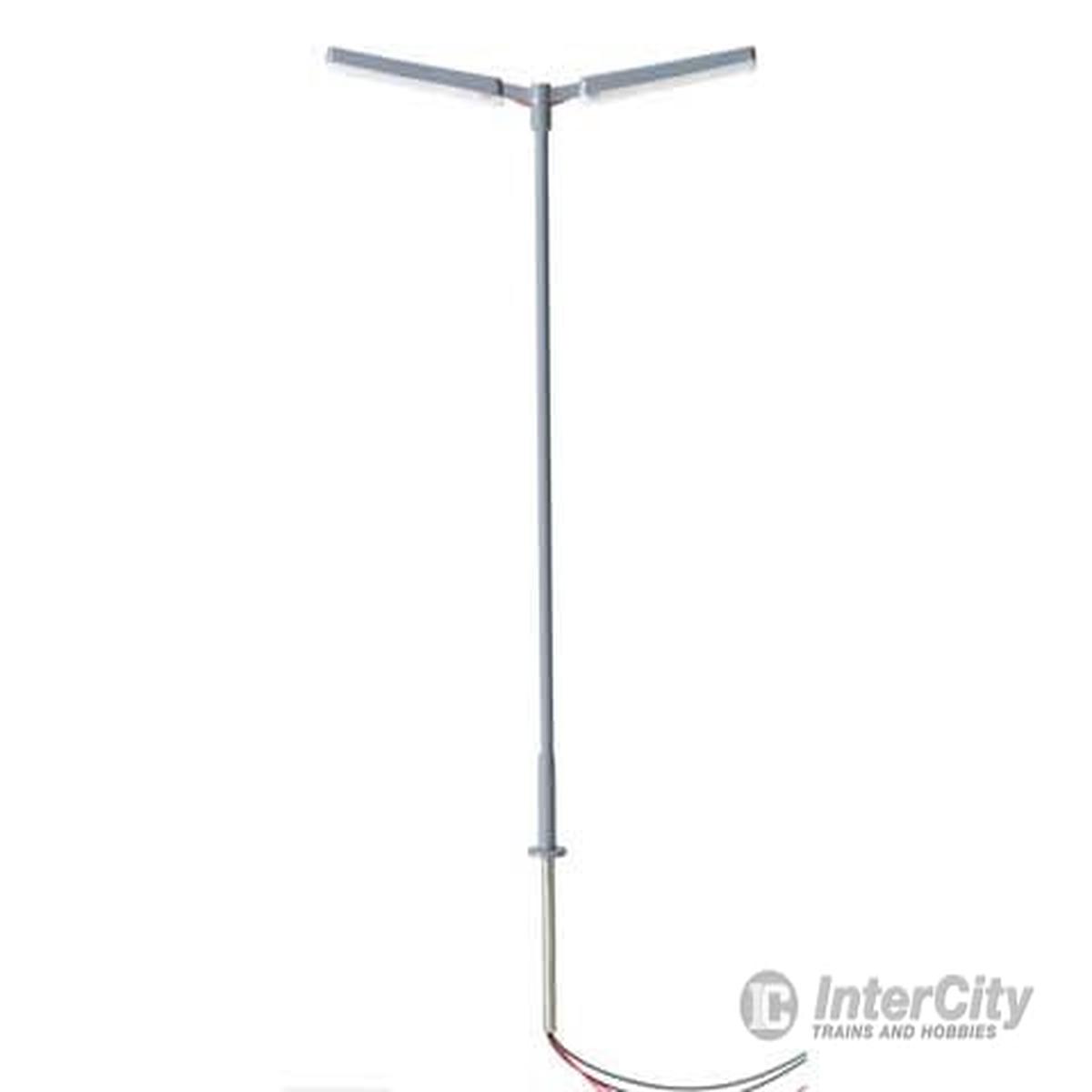 Atlas 70000161 Double-Arm Parking Lot Light 3-Pack - Warm White LED -- Silver